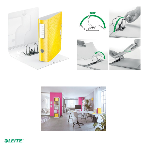 Biblioraft Leitz 180° Active WOW, polyfoam, A4, 82 mm, pentru arhivare, galben [4]