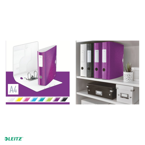 Biblioraft Leitz 180° Active WOW, polyfoam, A4, 82 mm, pentru arhivare, mov [4]