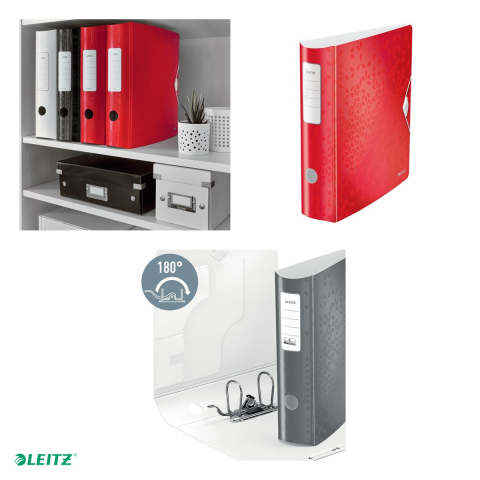 Biblioraft Leitz 180° Active WOW, polyfoam, A4, 82 mm, pentru arhivare, rosu [3]