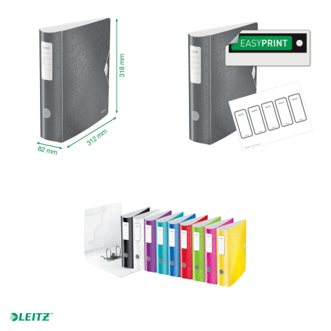 Biblioraft Leitz 180° Active WOW, polyfoam, A4, 82 mm, pentru arhivare, rosu [4]