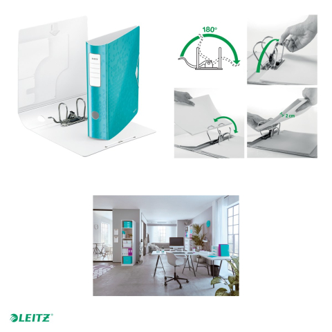 Biblioraft Leitz 180° Active WOW, polyfoam, A4, 82 mm, pentru arhivare, turcoaz [4]