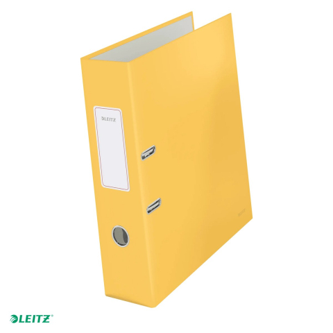 Bibliorafturi - Biblioraft Leitz 180° Cosy, carton laminat, A4, 80 mm, capacitate 600 coli (80 g/mp), pentru arhivare, galben Chihlimbar