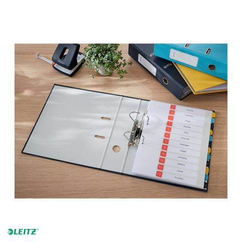 Biblioraft Leitz 180° Cosy, carton laminat, A4, 80 mm, capacitate 600 coli (80 g/mp), pentru arhivare, gri Antracit [5]