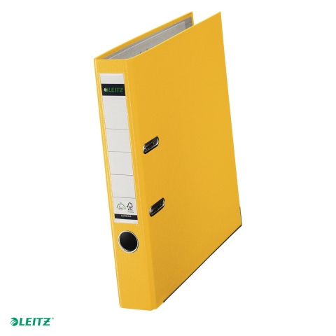 Bibliorafturi - Biblioraft Leitz 180°, PP, A4, 52 mm, capacitate 350 coli (80 g/mp), pentru arhivare, galben