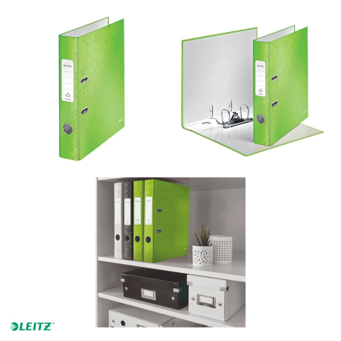 Biblioraft Leitz 180° WOW, carton laminat, A4, 52 mm, capacitate 350 coli (80 g/mp), verde [3]