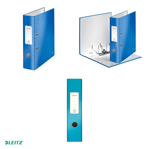 Biblioraft Leitz 180° WOW, carton laminat, A4, 80 mm, capacitate 600 coli (80 g/mp), albastru [3]