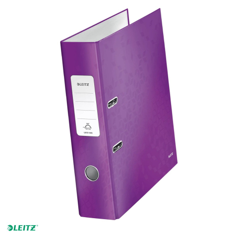 Bibliorafturi - Biblioraft Leitz 180° WOW, carton laminat, A4, 80 mm, capacitate 600 coli (80 g/mp), mov