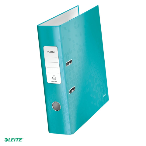 Bibliorafturi - Biblioraft Leitz 180° WOW, carton laminat, A4, 80 mm, capacitate 600 coli (80 g/mp), turcoaz