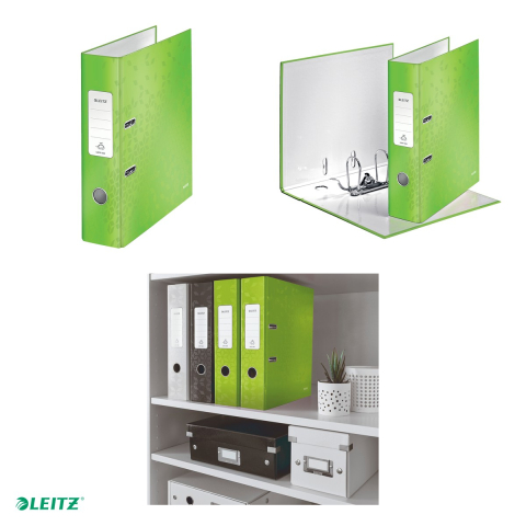 Biblioraft Leitz 180° WOW, carton laminat, A4, 80 mm, capacitate 600 coli (80 g/mp), verde [3]