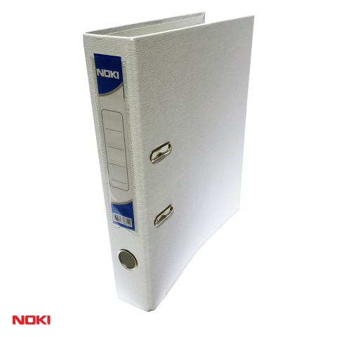 Bibliorafturi - Biblioraft NOKI A4, plastifiat interior si exterior, cotor 5 cm, alb