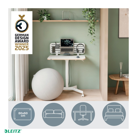 Birou ergonomic mobil Leitz Ergo, reglabil pneumatic pe inaltime 75-114 cm, blat 80x60 cm [5]