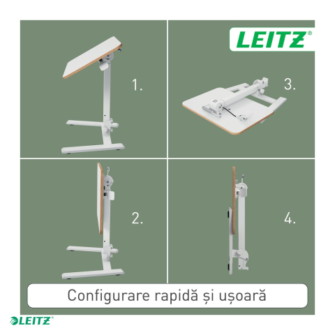 Birou ergonomic pliabil Leitz Ergo, reglabil pneumatic pe inaltime 74-109 cm, blat 65x46 cm [4]