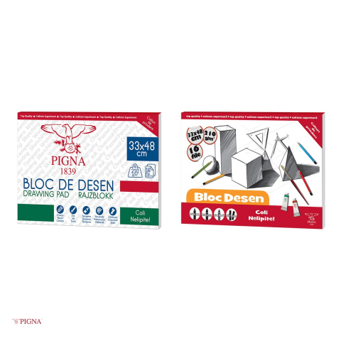 Bloc de desen Pigna, 16 file, 210 g/mp, alba, 33x48 cm [3]