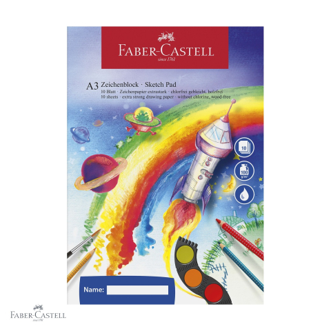 Bloc desen A3 Faber-Castell, 10 file, hartie 100g/mp, pentru acuarela si desen artistic [0]