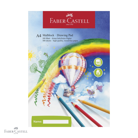 Blocuri de desen - Bloc desen A4 Faber-Castell, 100 file, hartie 80g, pentru acuarela si desen