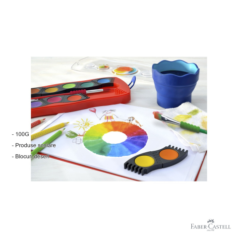 Bloc desen A4 Faber-Castell, 20 file hartie 100g/mp, pentru acuarela si desen artistic [1]