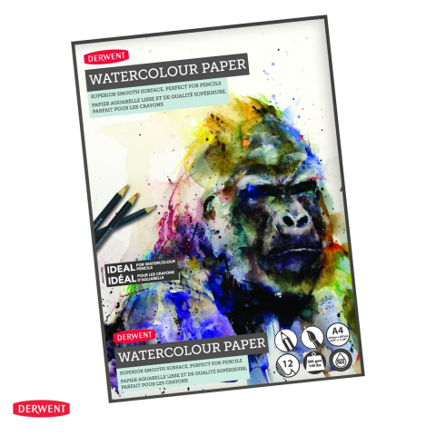 Birotica papetarie - Bloc desen pentru acuarela Derwent Professional, A4, 12 file, 300 g/mp