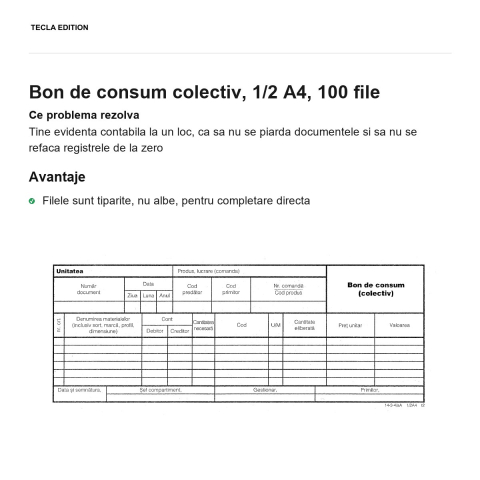 Bon de consum colectiv, 1/2 A4, 100 file [1]