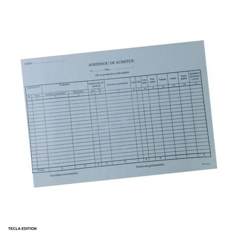 Formulare tipizate - Borderou de achizitii, A4, 100 file