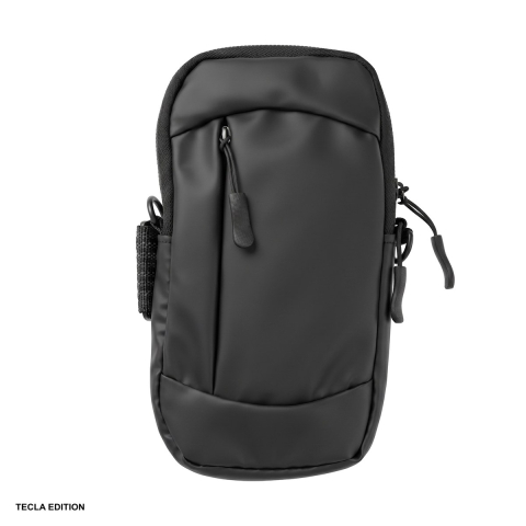 Accesorii insotitoare - Borseta sport telefon pana la 7inch, UrbanFlex Bag, material impermeabil, snur, carabiniera pentru prindere, curea 130cm, neagra
