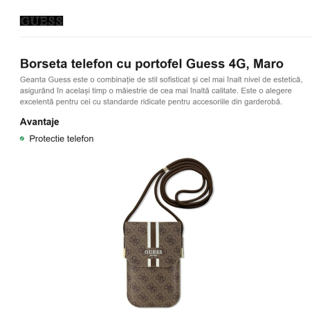 Borseta telefon cu portofel Guess 4G 19 x 12,5 x 2 cm, Maro [1]