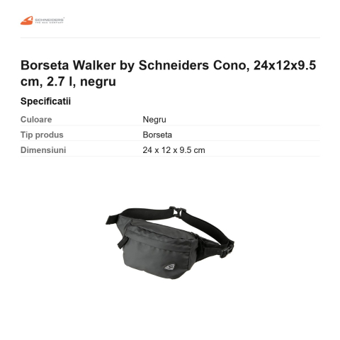 Borseta Walker by Schneiders Cono, 24x12x9.5 cm, 2.7 l, negru [2]