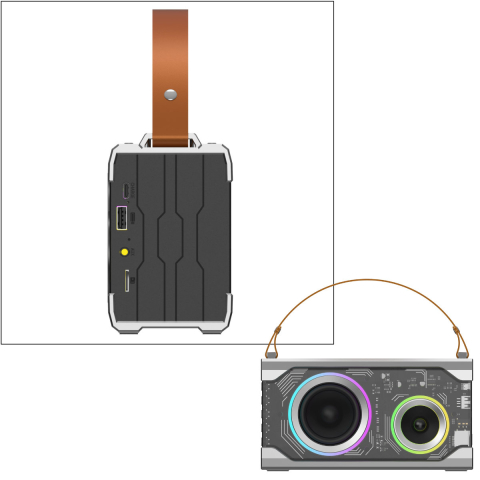 Boxa Portabila Bluetooth JELLICO DS5, Cu Lumini Ambient si Radio FM, Baterie 5000mAh, Suporta USB, Card TF si AUX, pentru Acasa, Calatorie si Petreceri [3]