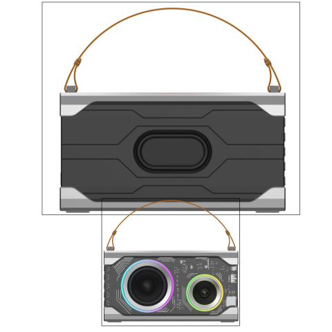 Boxa Portabila Bluetooth JELLICO DS5, Cu Lumini Ambient si Radio FM, Baterie 5000mAh, Suporta USB, Card TF si AUX, pentru Acasa, Calatorie si Petreceri [4]