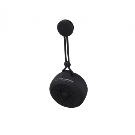 Boxa portabila Esperanza Monsoon, 3W, ipx 4, bluetooth v.3.0, acumulator 300 mAh, dimensiuni 96 x 86 mm, neagra [1]