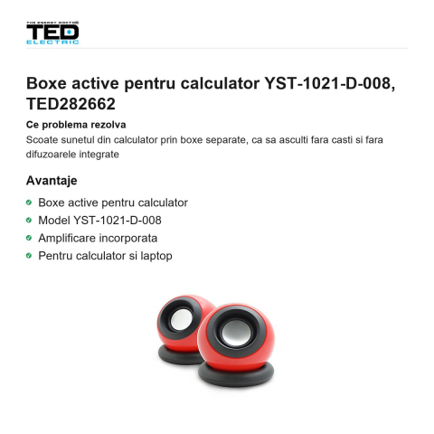 Boxe active pentru calculator YST-1021-D-008, TED282662 [1]