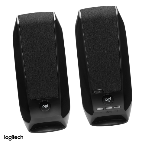 Boxe - Boxe PC 2.0 Logitech S150, audio si alimentare printr-un singur cablu USB-A, 1,2 W RMS, butoane de volum si mute pe boxa, negru, 980-000029