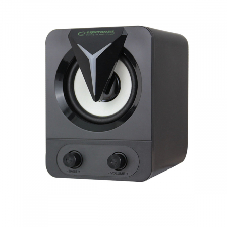 Boxe stereo 2.1, 10W, conectare jack 3.5mm, alimentare USB, Esperanza Rainbow Soprano 95857, iluminare RGB, negre [5]