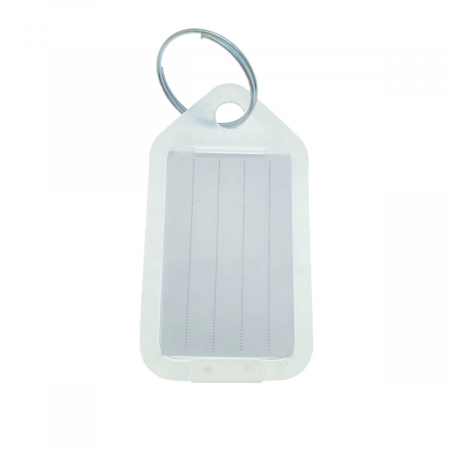 Breloc alb, 55 x 30 mm, cu eticheta identificare si inel de prindere, Key Ring Tag, din plastic [2]