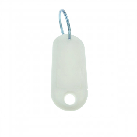 Breloc alb cu eticheta identificare si inel de prindere, Key Ring Tag, 52 x 22 mm, din plastic [4]