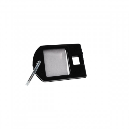 Bricolaj - Breloc negru, 40 x 28 mm, cu eticheta de identificare si inel de prindere, Key Ring Tag, din plastic