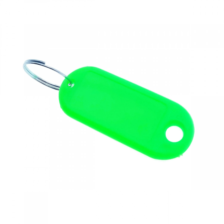 Breloc verde deschis cu eticheta identificare si inel de prindere, Key Ring Tag, 52 x 22 mm, din plastic [2]