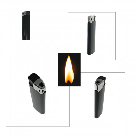 Bricheta clasica de buzunar, BRF00023 Black, 83 x 27 x 13 mm, flacara reglabila, neagra [2]
