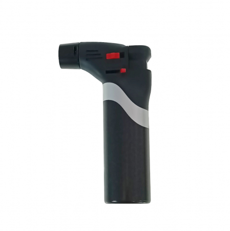 Unelte de mana - Bricheta cu gaz si aprinzator antivant, rezervor reincarcabil, buton blocare, flacara reglabila, lungime 12 cm, neagra