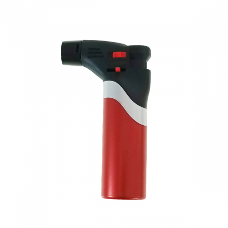 Unelte de mana - Bricheta cu gaz si aprinzator antivant, rezervor reincarcabil, buton blocare, flacara reglabila, lungime 12 cm, rosie