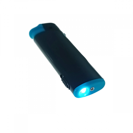 Unelte de mana - Bricheta cu LED, de buzunar, BRFL00051 Blue, 81 x 25 x 10 mm, flacara reglabila, neagra cu albastru