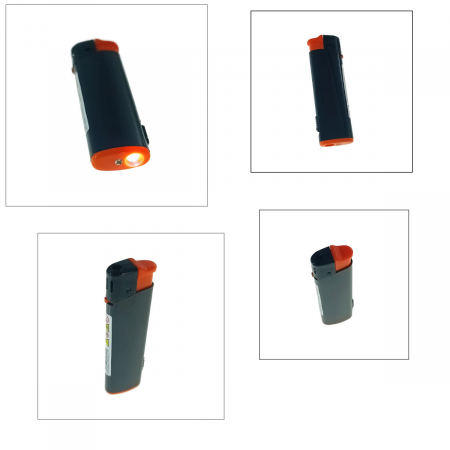 Bricheta cu LED, de buzunar, BRFL00051 Orange, 81 x 25 x 10 mm, flacara reglabila, neagra cu portocaliu [2]