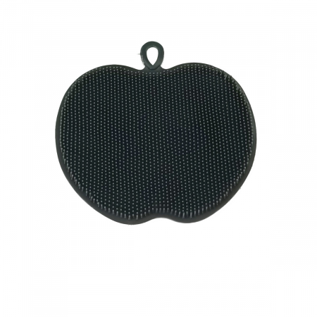 Bureti si spalatoare - Burete din silicon pentru spalare, multifunctional, dimensiuni 125 x 120 x 9 mm, forma mar, 41749, gri