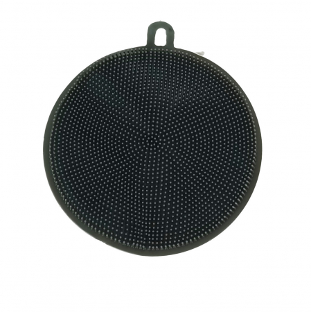 Bureti si spalatoare - Burete din silicon pentru spalare, multifunctional, dimensiuni 113 x 113 x 9 mm, forma tip cerc, 41749, gri