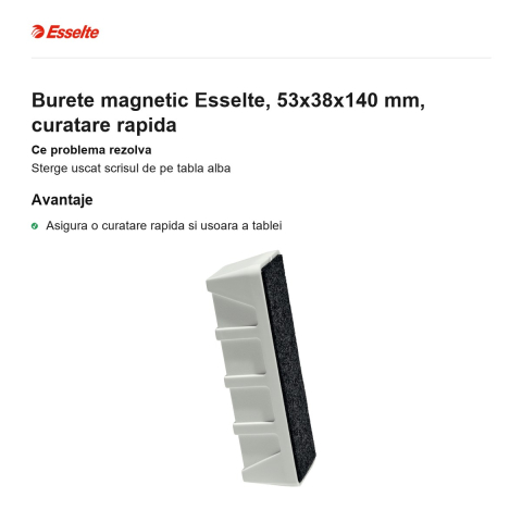 Burete magnetic Esselte, 53x38x140 mm, curatare rapida [1]