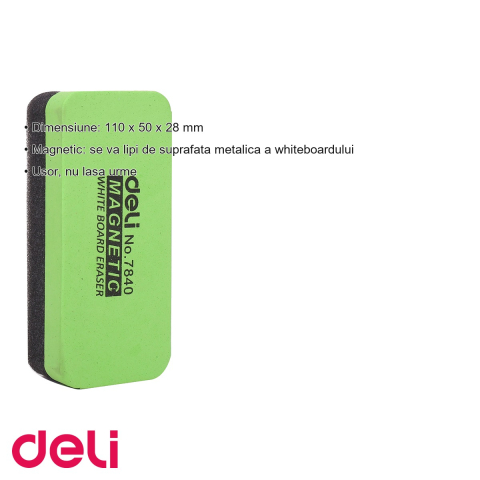 Burete magnetic pentru whiteboard Deli, culori asortate, pentru stergerea tablelor albe [2]