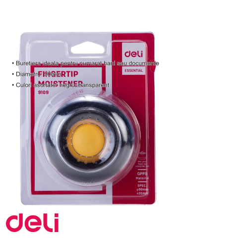Buretiera cu bila Deli, diametru 90mm, pentru numarat bani si documente, culori asortate [2]