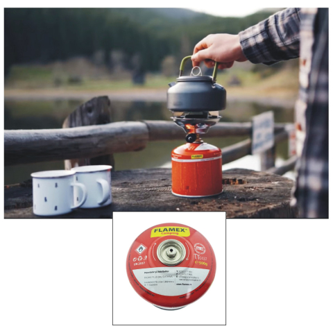 Butelie Gaz Camping Flamex 500 GR cu Filet, pentru Incalzire si Gatit la Camping si Drumetii [3]