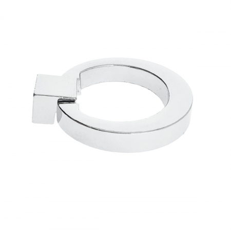 Buton cu inel de prindere, pentru mobila, din metal, diametru 40 mm, MOB-67373, inaltime 7 mm, argintiu [1]