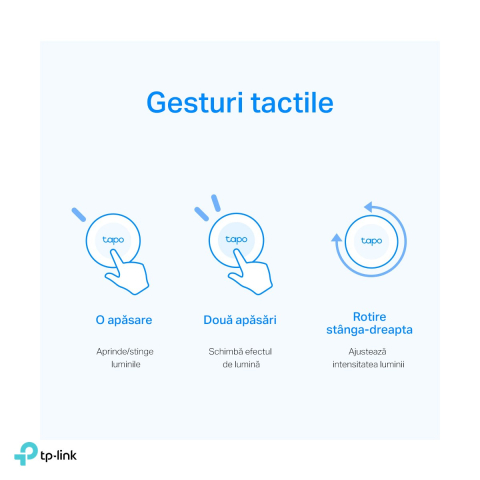 Buton smart TP-Link Tapo S200B, 868 MHz, necesita hub Tapo, apasare, dublu click si rotire, baterie CR2032, alb [5]