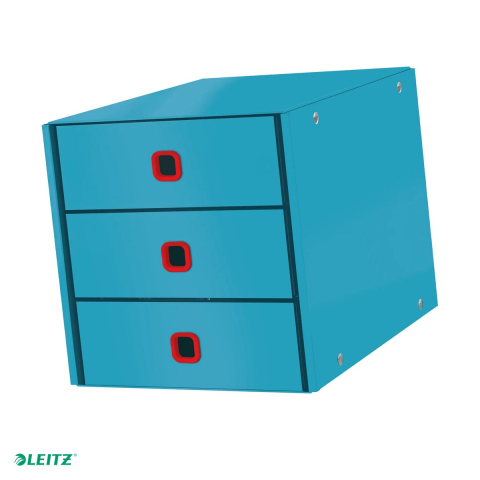 Cabinet cu sertare Leitz Cosy Click & Store, 3 sertare, carton laminat, A4, albastru Celest [0]
